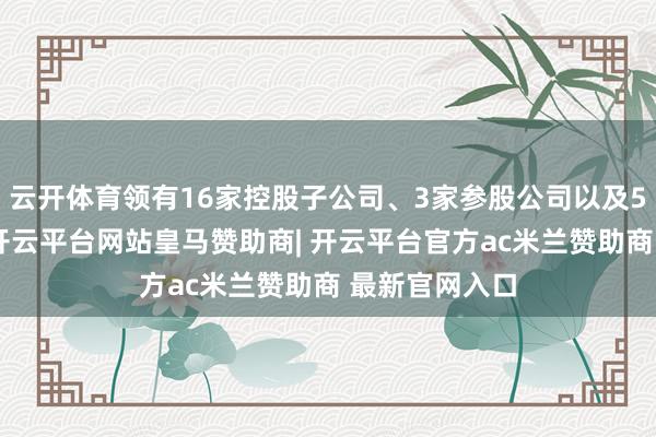 云开体育领有16家控股子公司、3家参股公司以及5家分支机构-开云平台网站皇马赞助商| 开云平台官方ac米兰赞助商 最新官网入口